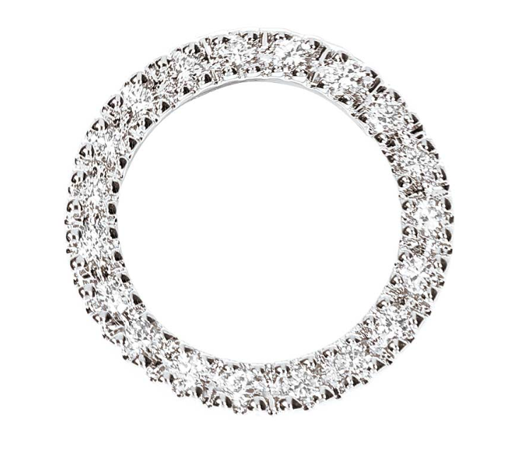 LEONA diamond pendant, made of 14 ct. white gold and 0,14 ct. W/SI diamonds. 12 mm