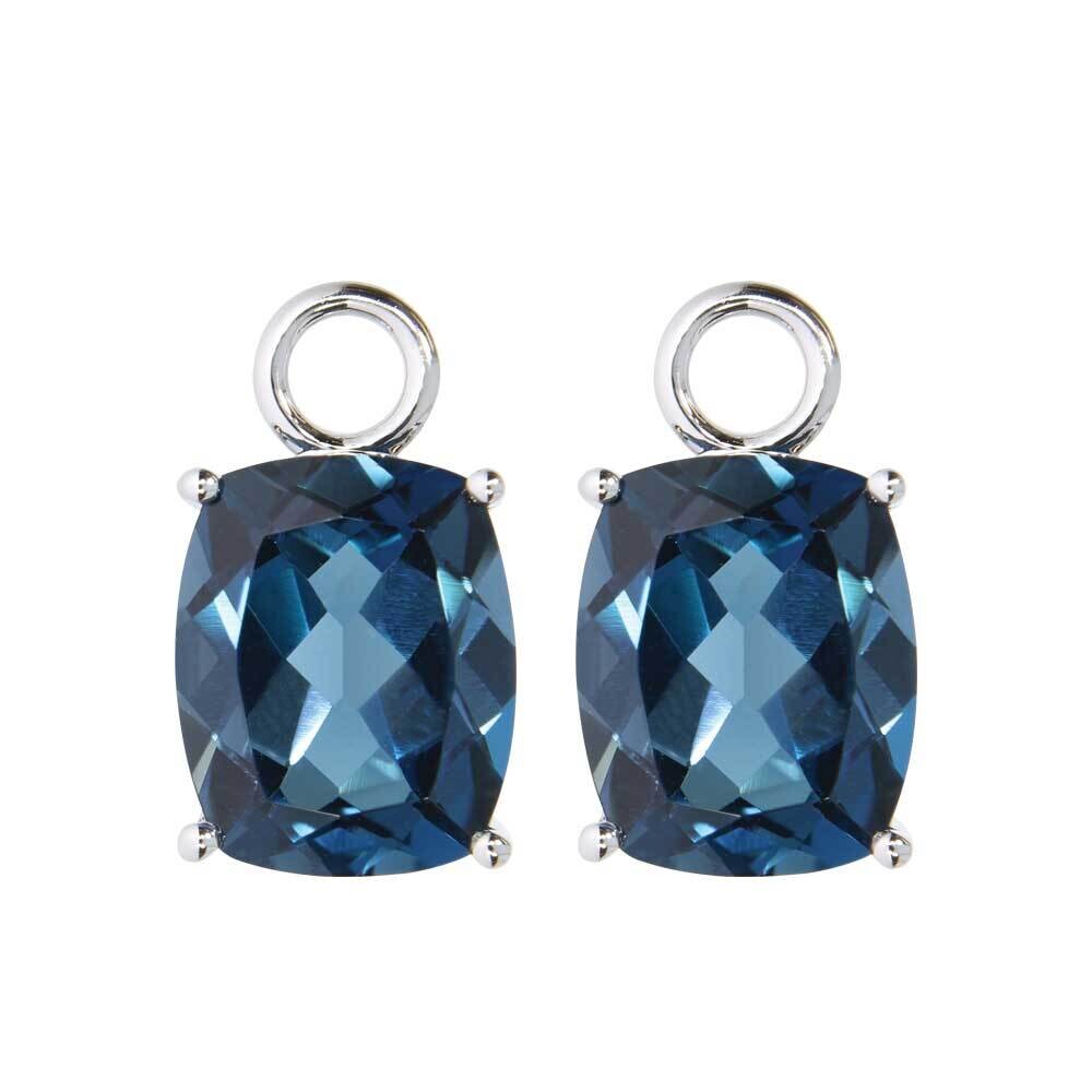 CELESTE pendant for earrings, made of 14 ct. white gold and 9,11 mm. London blue topaz