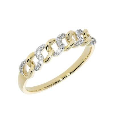 MONTANA diamond ring, made of 14 ct. yellow gold and 0,10 ct. TW/SI diamonds