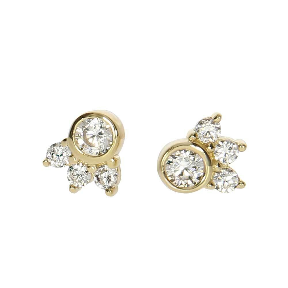 KATY earrings, made of 14 ct. yellow gold and Cubic Zirconia