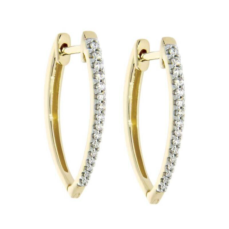 MIRANDA diamond earrings, made of 14 ct. yellow gold and 0,15 ct. TW/SI diamonds