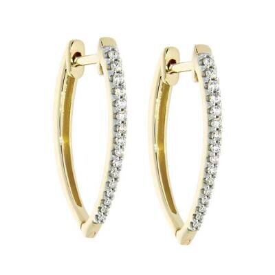 MIRANDA diamond earrings, made of 14 ct. yellow gold and 0,15 ct. TW/SI diamonds