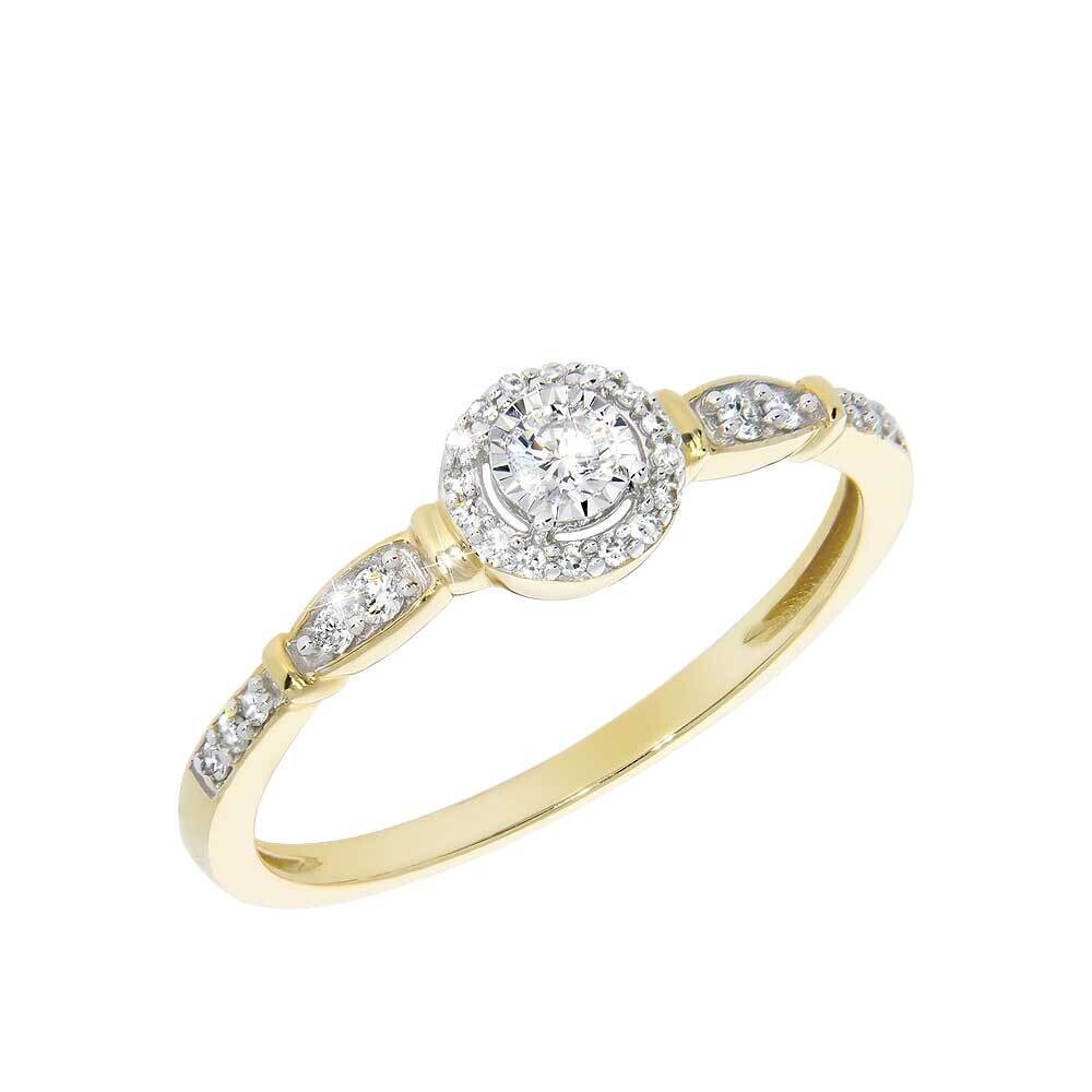 MELINDA diamond ring, made of 14 ct. yellow gold, 0,20 ct. TW/SI diamonds