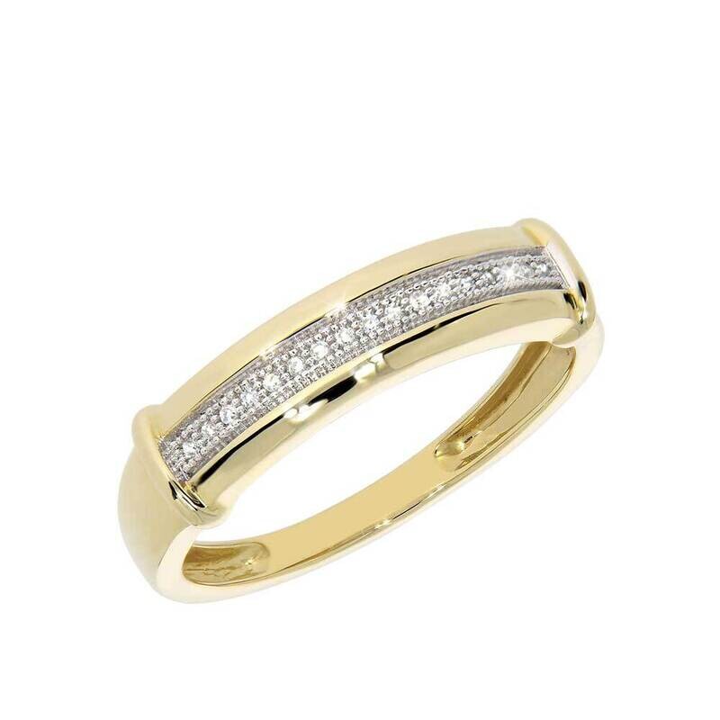 METRO diamond ring, made of 14 ct. yellow gold 0,05 ct. TW/SI diamonds