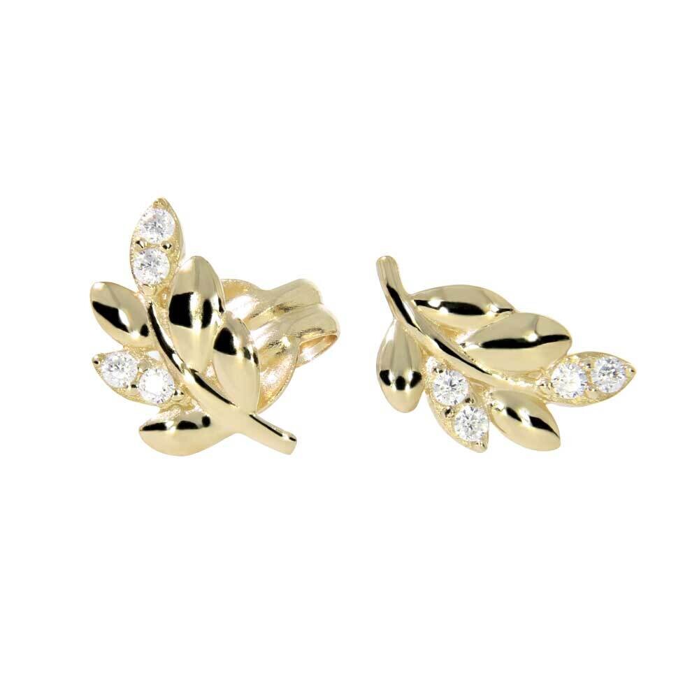 VILDE earrings, made of 14 ct. yellow gold and Cubic Zirconia