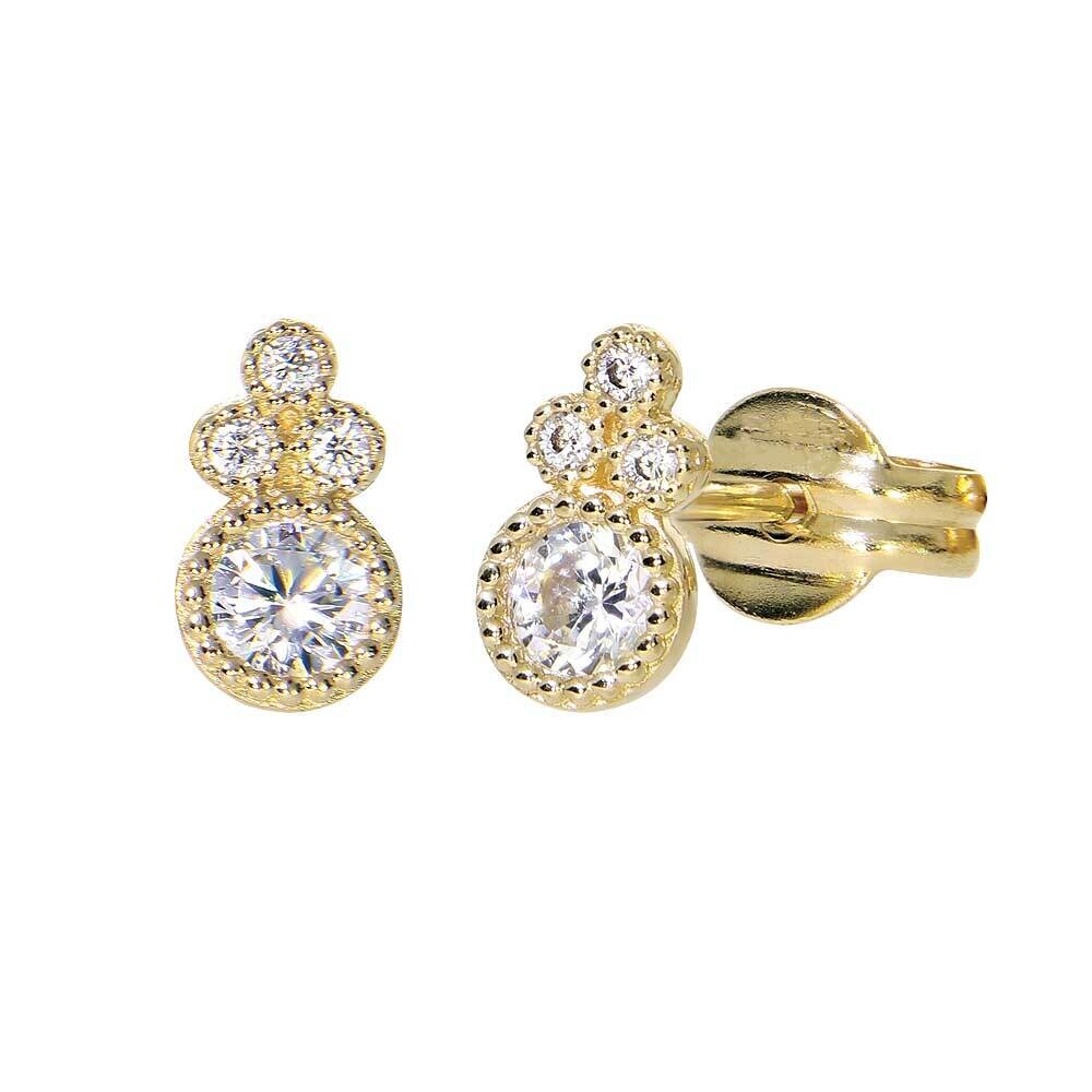 TRINNY earrings, made of 14 ct. yellow gold and Cubic Zirconia