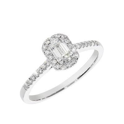 PROMISE diamond ring, made of 14 ct. white gold and 0,50 TW/SI diamonds
