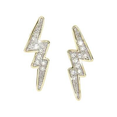 ENERGY earrings, made of 14 ct. yellow gold and 0,05 ct. TW/SI diamonds