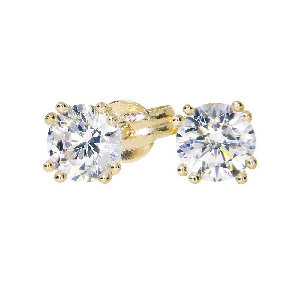 LUNA earrings, made of 14 ct. yellow gold and Cubic Zirconia