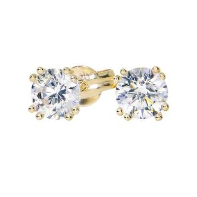 LUNA earrings, made of 14 ct. yellow gold and Cubic Zirconia