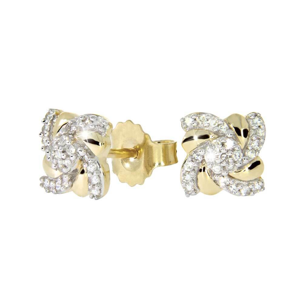 GINA diamond earrings, made of 14 ct. yellow gold and  0,10 ct. TW/SI diamonds