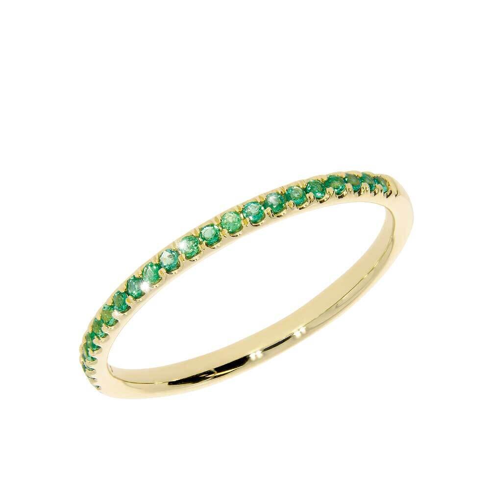 FORTUNA green ring, made of 14 ct. yellow gold and the highest quality of 0,20 ct. emeralds