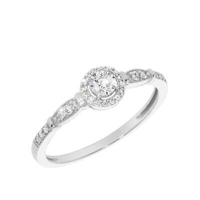 MELINDA diamond ring, made of 14 ct. white gold, 0,20 ct. TW/SI diamonds