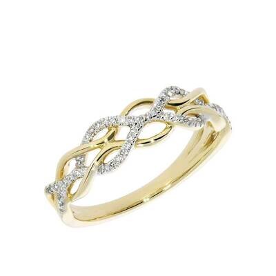 SAVANNA diamond ring, made of 14 ct. yellow gold and 0,15 ct. TW/SI diamonds