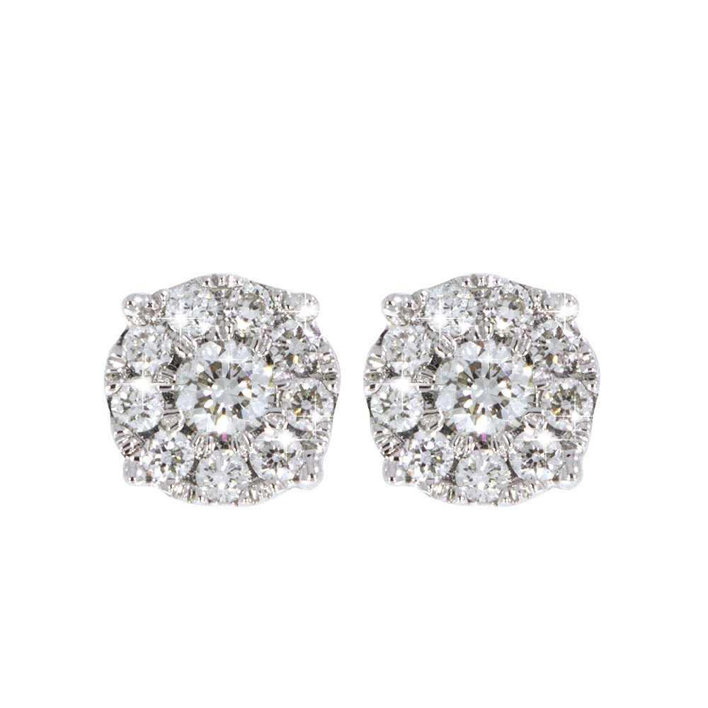 VICTORIA diamond earrings, made of 14 ct. yellow gold and 0,20 ct. TW/SI diamonds