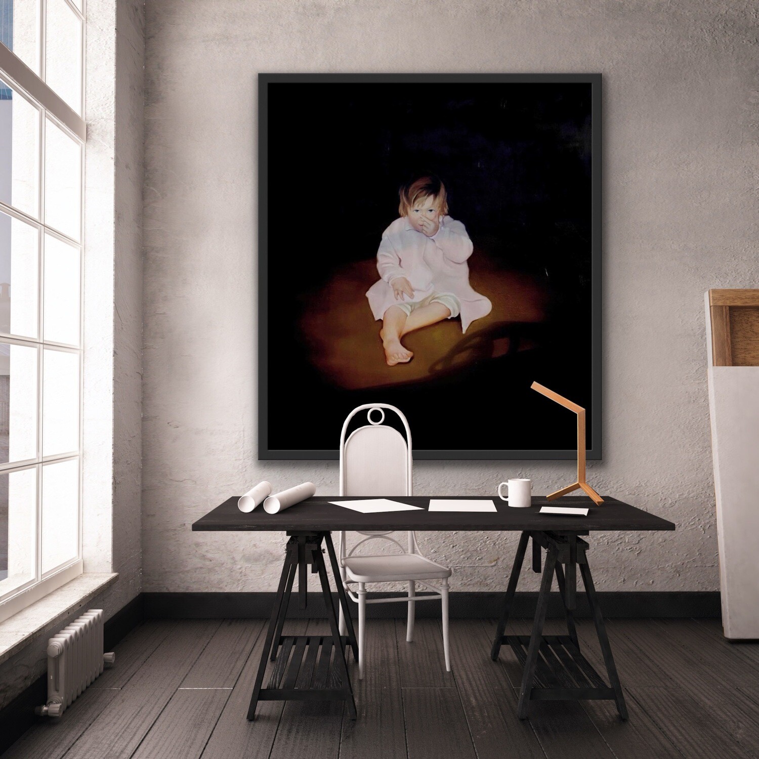Self portrait from 1975. 110 X 110 cm