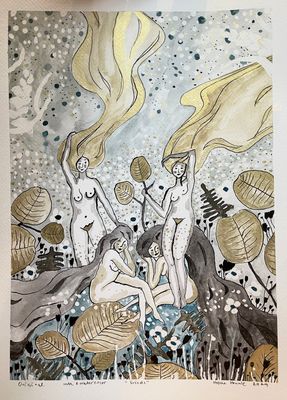 FRIENDS 1 - WATERCOLOR - 35x 25 cm.