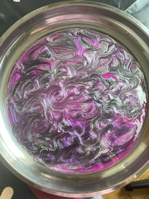 Silver, Purple And Black Serving Tray