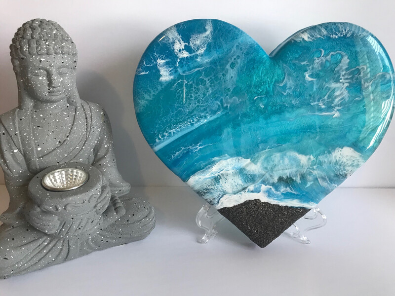 9” Ocean Heart Wall Or Shelf Decor