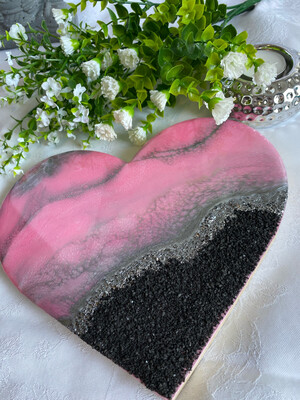Pink Resin Ocean Heart
