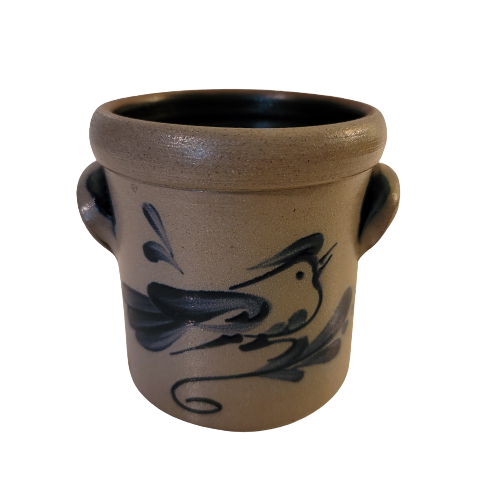 Rowe Pottery Works Stoneware Ear Handled Crock 2001