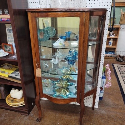 Bow Front Glass Curio Cabinet