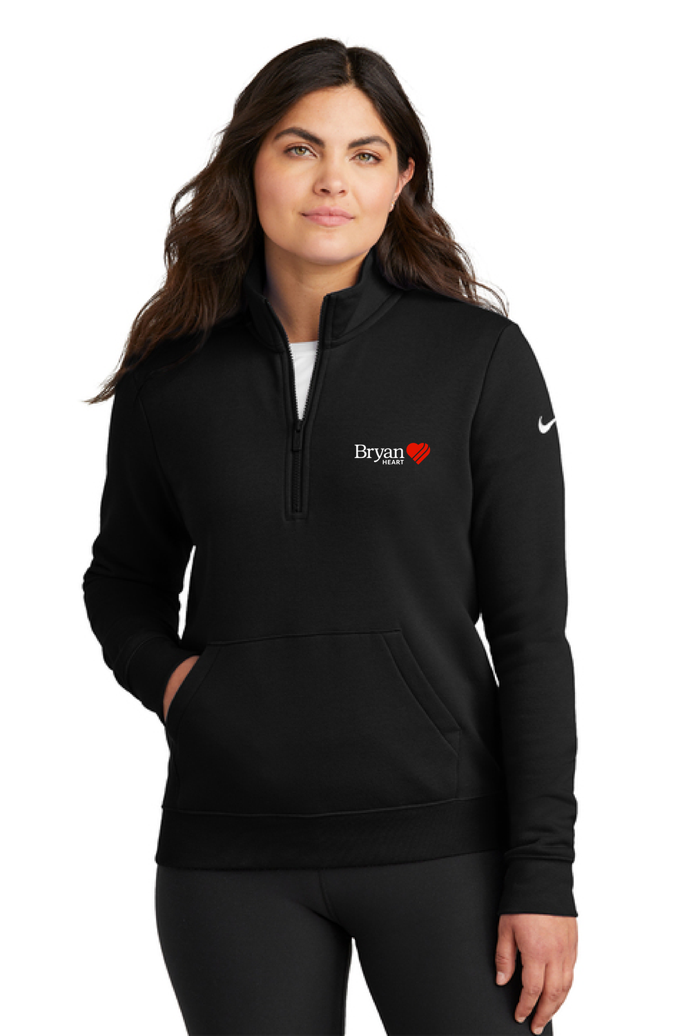 Bryan Heart - Nike Women's Club Fleece Sleeve Swoosh 1/2-Zip