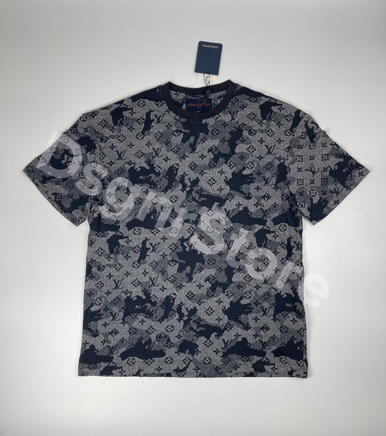 LV Print T-shirt Dark Blue (Oversized)