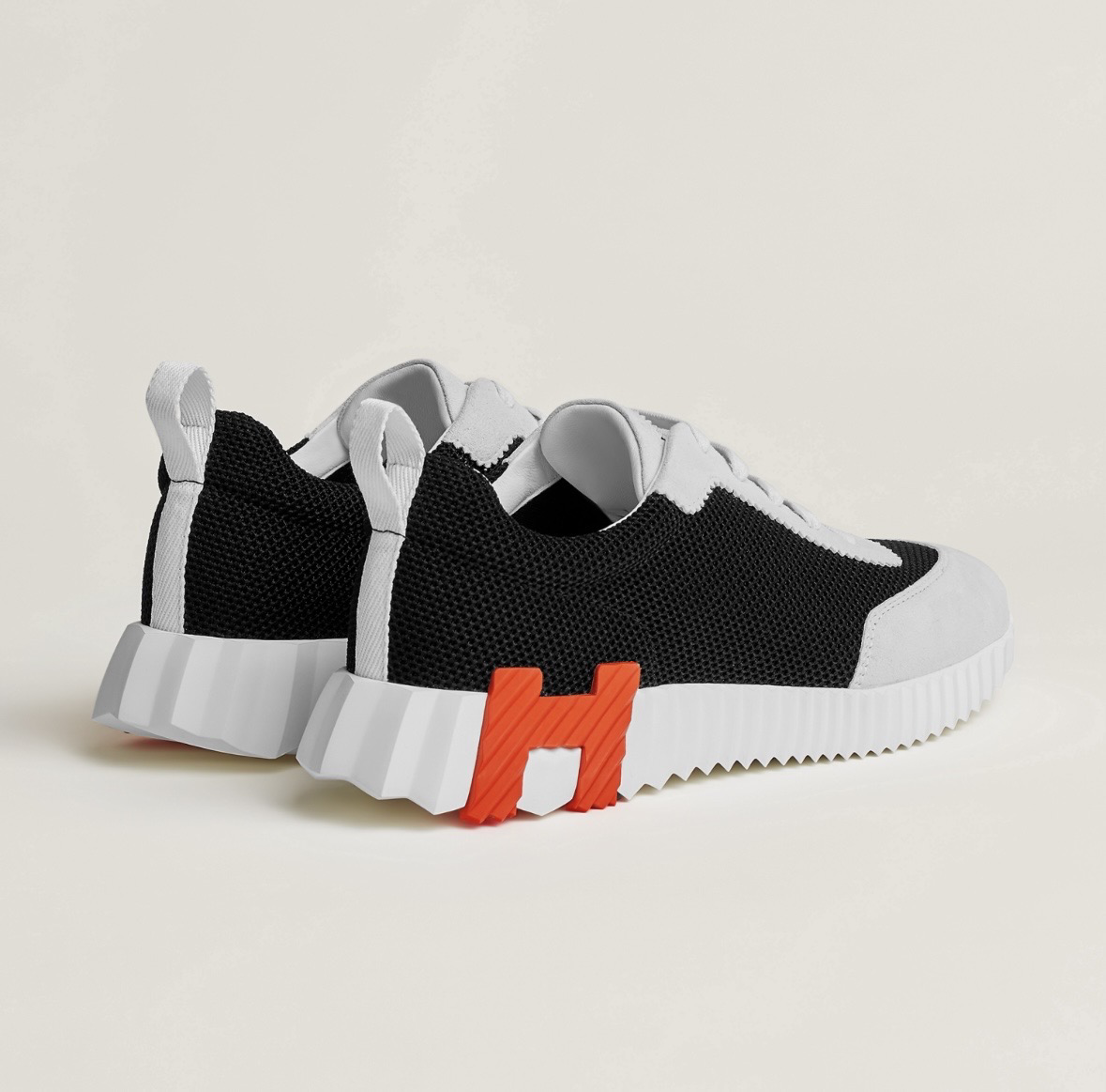 Hermes Bouncing Sneaker Orange White Suede