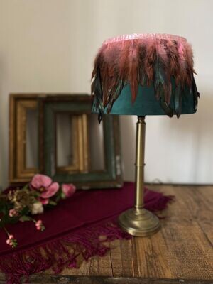 Feather Lampshade Pink &amp; Green