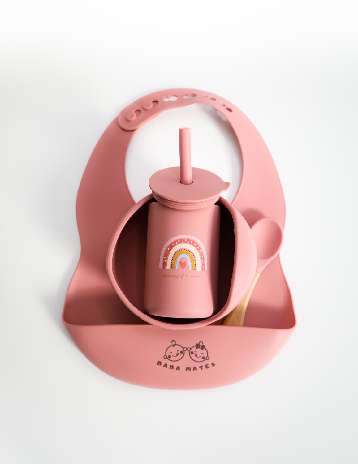 Bowl Sets + Bibs + Cup With Straw