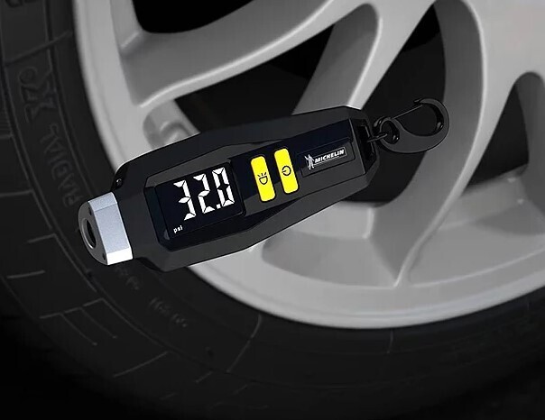 Michelin Tyre Pressure Gauge with Key Ring and Flashlight