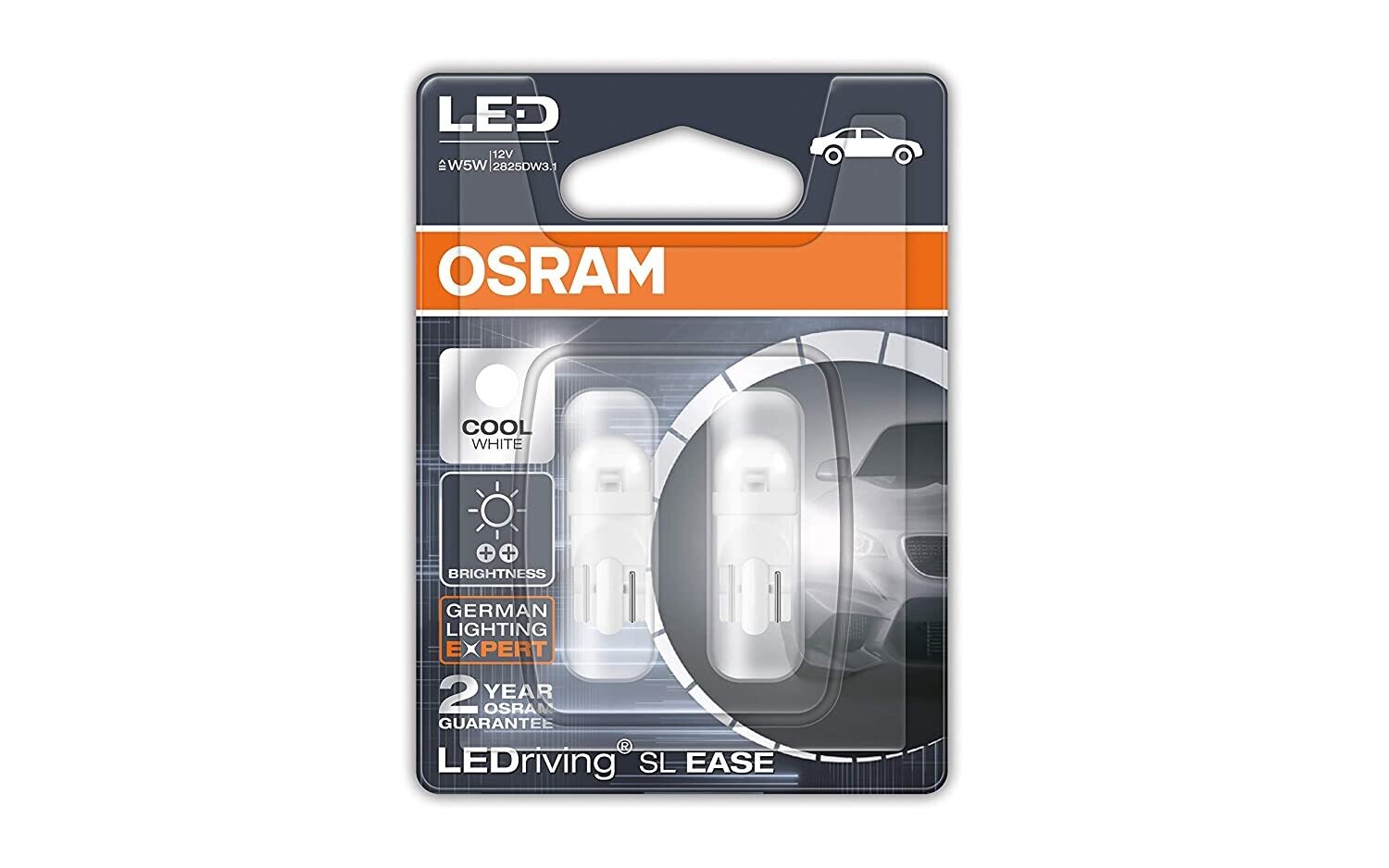 Osram LED Parking Light T10 (White, 2 Bulbs) - Also compatible with Number Plate lights