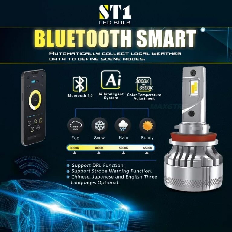 Bluetooth LED headlight App Color change 3000~6000K 50W 14000lm LED - H7