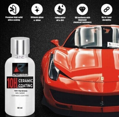 10H Ceramic coating 50ml Paint protection Antiscratch Hydrophobic 3D Mirror finish