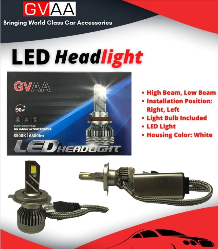 GVAA LED Headlight Bulbs 120W Super Bright H4