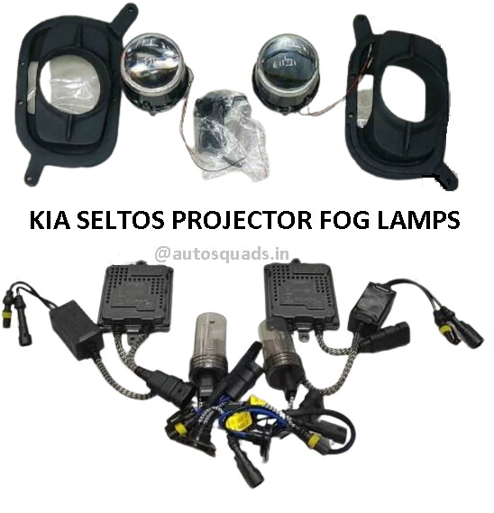 Bi-Xenon Hi-Low Beam Fog Lamp Projector with Fog Lamp Bracket for KIA SELTOS
