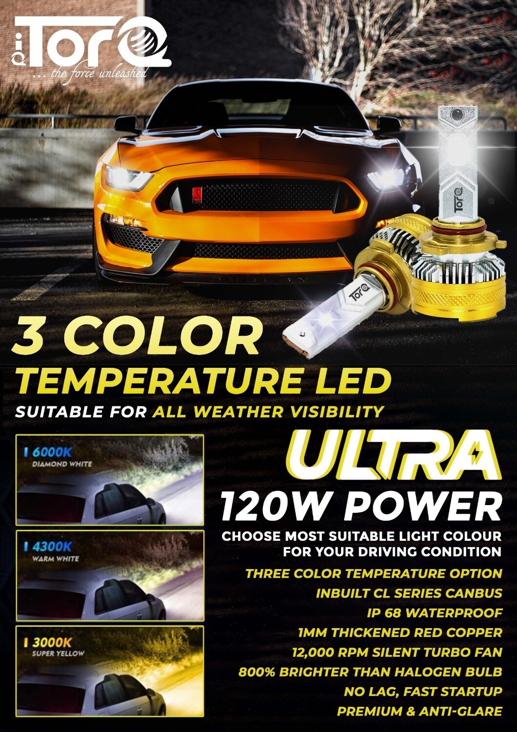 TORQ Ultra 120W 3 in 1 LED - H7