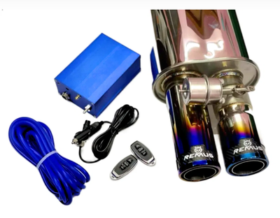 Remus Valvetronic Dual Blue Tip Titanium Carbon Exhaust System On/Off Function With 2 Remote Control