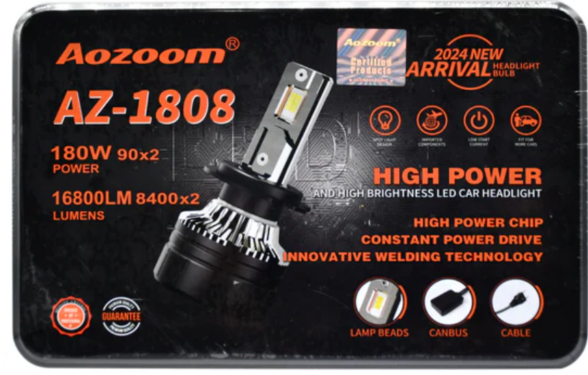 Aozoom 180W AZ-1808 LED Headlight H1