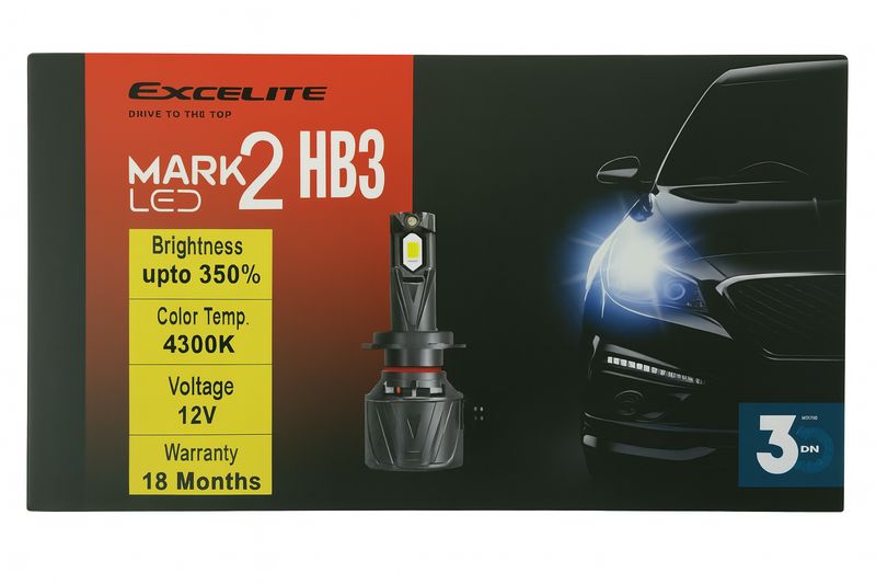 Excelite Mark 2 80W 4300 Kelvin LED bulbs - HB3 / 9005