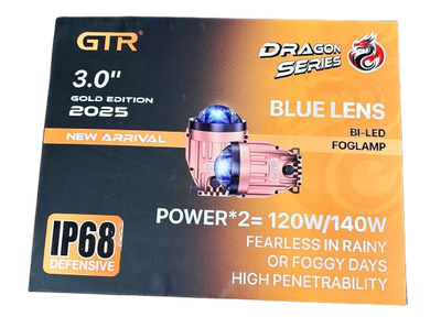 GTR Dragon Series Bi-LED 3 inch Laser Projector Fog Lamp with High/ Low Beam