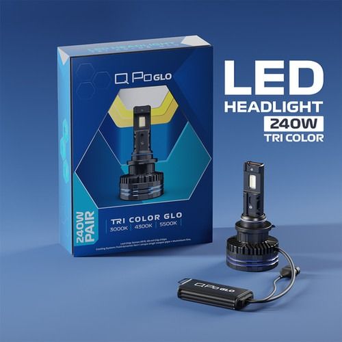 QPo Glo Tri Color LED 240W [3000K, 4300K, 5500K] - H4