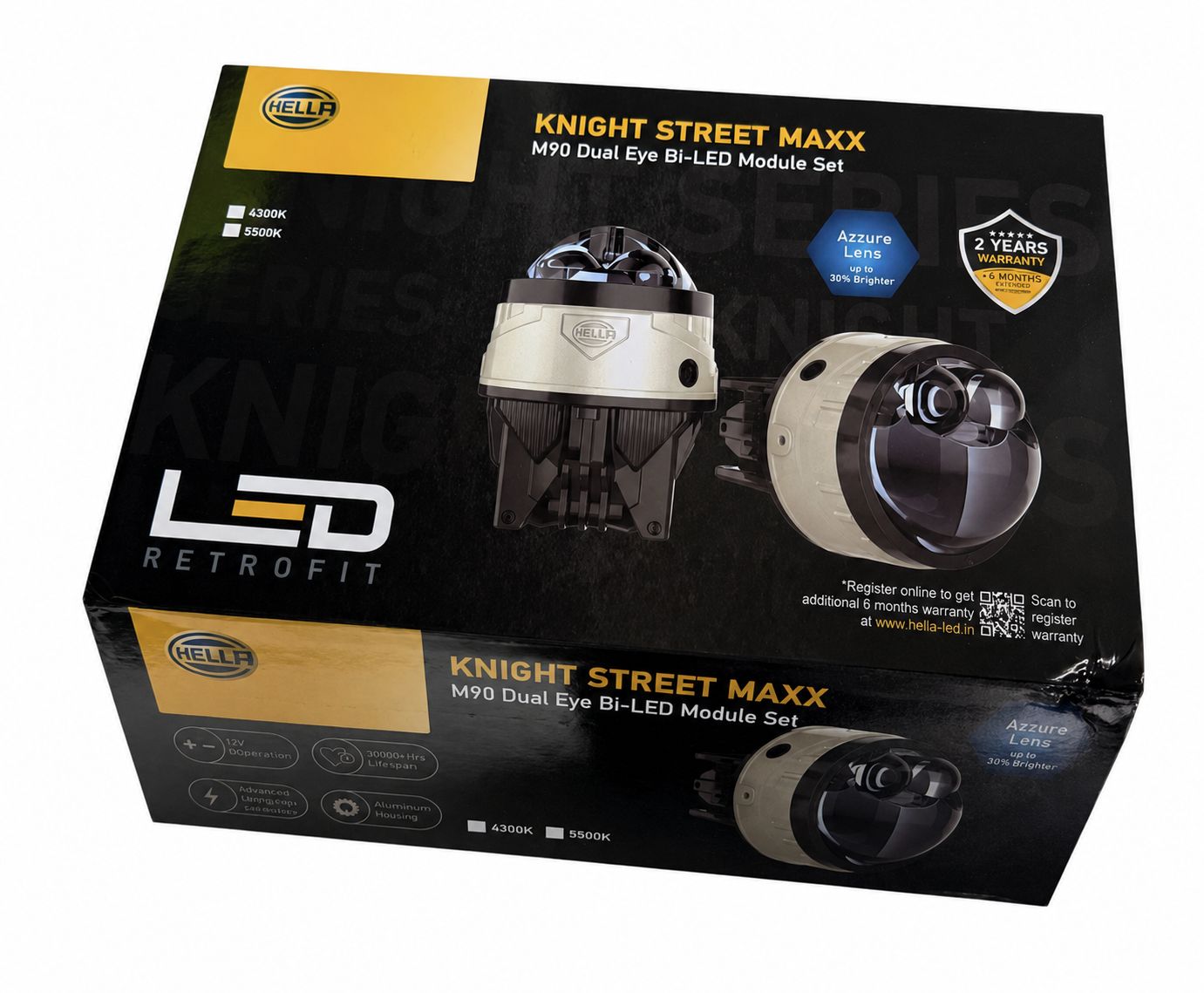 Hella Knight Street Maxx M90 Dual Eye Bi-LED Projector Module Set