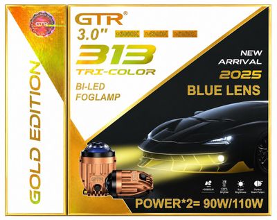 GTR 313 TRI COLOR BI-LED 3 inch Projector Fog Lamp with High/ Low Beam
