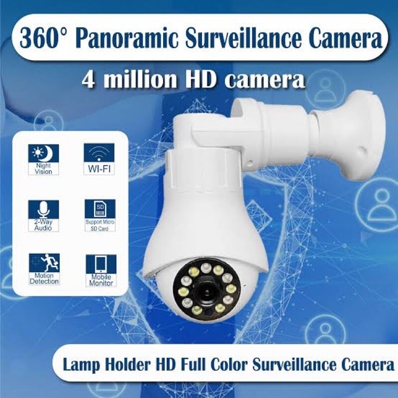 V380 360° PTZ 1080P  Wifi CCTV Bulb Camera Security Camera