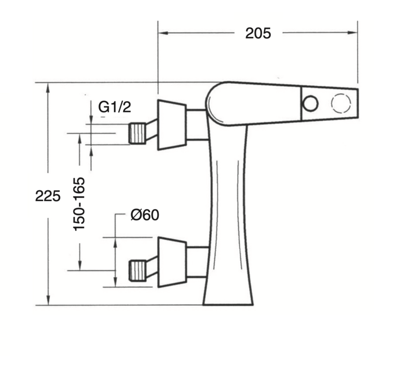 Bath mixer with Athenea shower equipment
