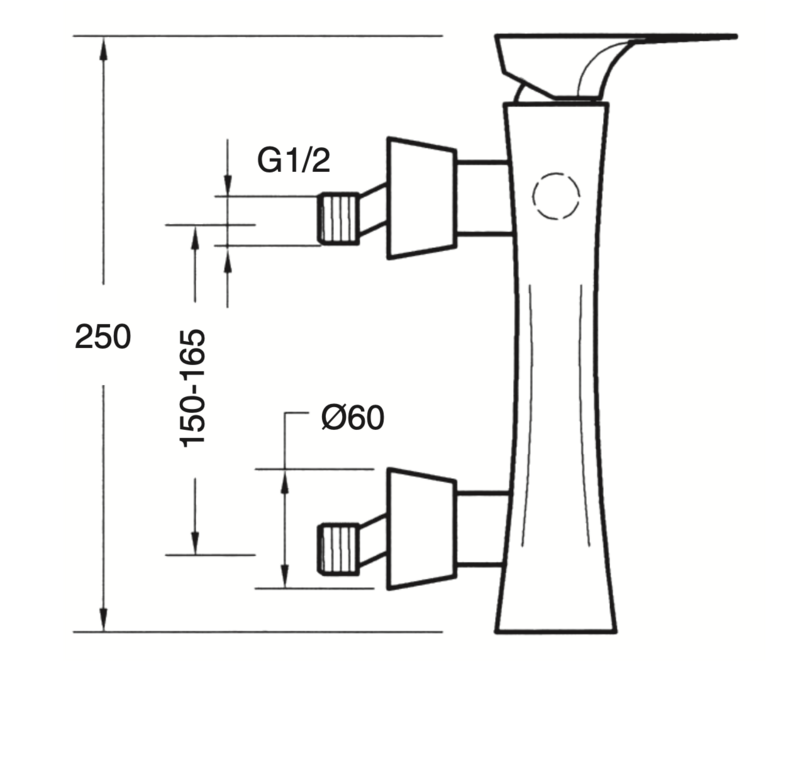 Shower mixer with Athenea shower equipment