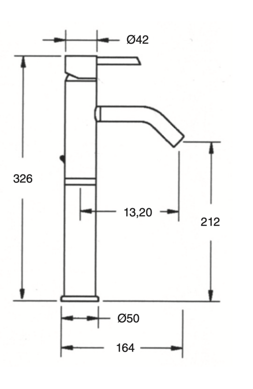 High basin mixer Izas