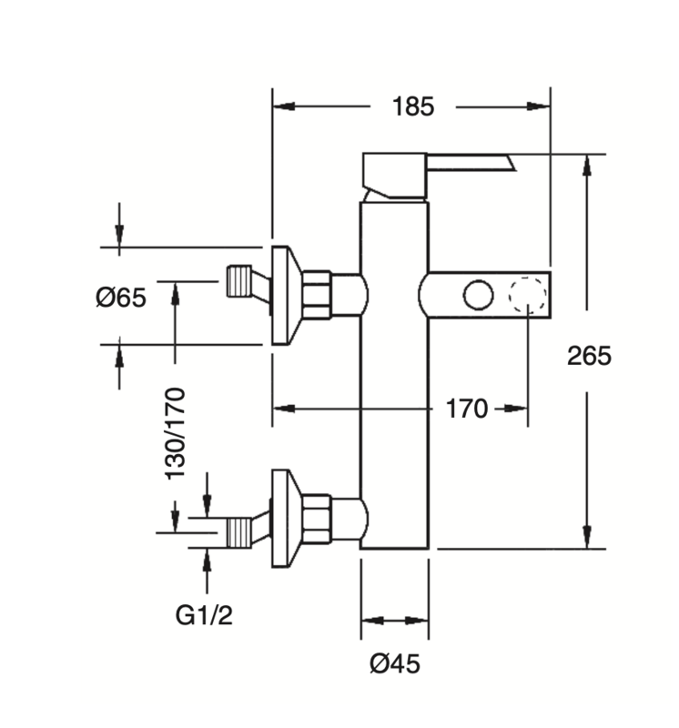 Bath-shower mixer with Izas shower equipment